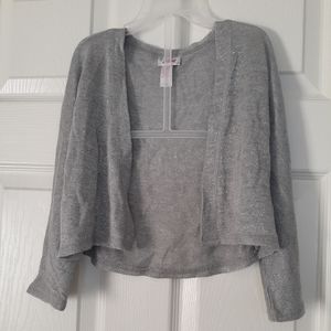Justice Silver Crop Half Sleeve Cardigan